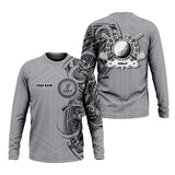 Maxcorners Strike Grey Tribal Tattoo Custom Men's Golf Polo Shirt, Funny Golf Shirt, Dad Golf Gift