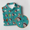 Maxcorners Teal Custom Photo Golf Icons Polo Shirt, Golf Tops For Women, Printed Golf Shirt LM1507