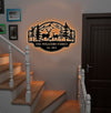 Maxcorners Personalized Deer Family Metal Sign WITH LED/WITHOUT LED - Rustic Cabin Wall Decor, Custom Name Hunting Lodge Sign LM0110