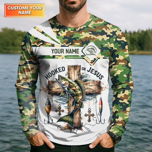 Maxcorners Hooked on Jesus Fishing UPF Shirt – Follow Me Fishers of Men Christian Fishing Shirt