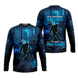 Maxcorners Not All Who Wander Are Lost Bigfoot Men's Golf Polo Shirt, Funny Golf Shirt, Dad Golf Gift