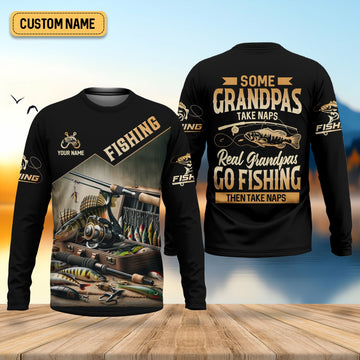 Maxcorners Some Grandpas Take Naps, Grandpa Fishing SPF Shirt, Best Fishing Gifts, Hilarious Fishing Shirts