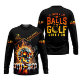 Maxcorners It Takes A Lot Of Balls To Golf Like I Do Custom Men's Golf Polo Shirt, Skull Golf Shirt, Funny Golf Shirt