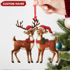 Maxcorners Personalized Couple Reindeer Acrylic Ornament - Cute Custom Deer Christmas Tree Gift for Couples LM0411