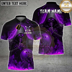 Maxcorners Bowling Dark Reaper Multicolor Customized Name, Team Name 3D Shirts