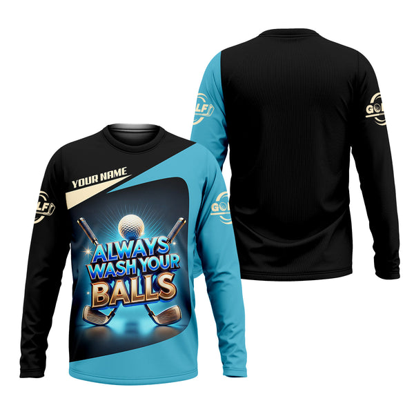 Maxcorners Always Wash Your Balls Custom Golf Shirts, Mens Golf Gift, Funny Golf Shirt