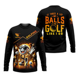 Maxcorners It Takes a Lot of Balls to Golf the Way I Do Custom Men's Golf Polo Shirt, Funny Golf Shirt, Dad Golf Gift