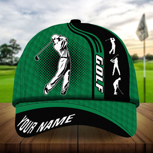 Maxcorners Golf Super Cool Golf Man Playing Personalized Name All Over Printed Cap