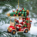 Maxcorners Santa Claus Golf Cart Xmas Decorations, Golf Christmas Ornament, Golf Gift Idea, Christmas Golf Gift