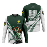 Maxcorners I Hate Golf Augusta Masters Tournament Custom Men's Golf Polo Shirt, Funny Gift For Golfer