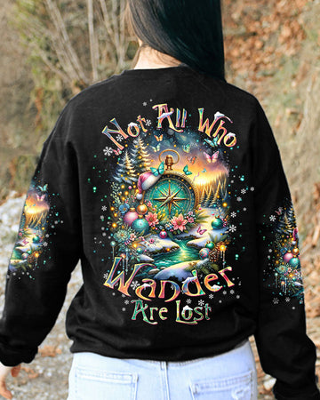 Maxcorners Not All Who Wander Are Lost Compass Christmas All Over Print LM2101