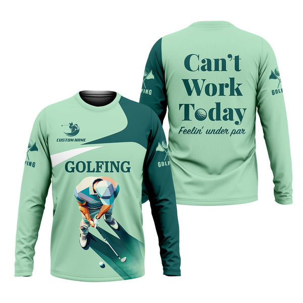 Maxcorners Can't Work Today Feelin Under Par Custom Men's Golf Polo Shirt, Funny Golf Shirt, Gift For Golfers
