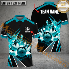 Maxcorners Ball And Pins Layer Bowling Jersey Multicolor Option Customized Name, Team Name 3D Polo Shirt