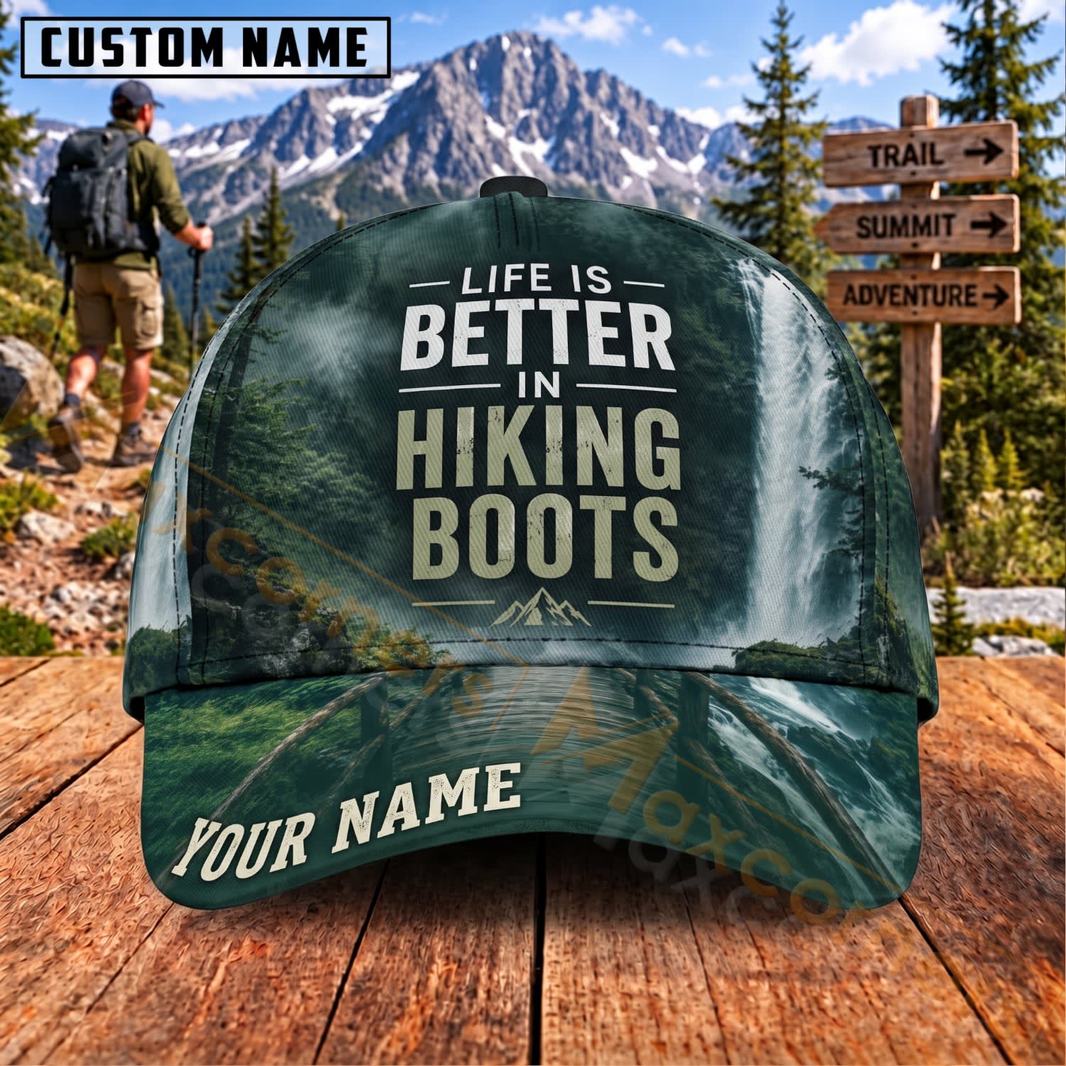 Maxcorners Hiking Life Is Better In Hiking Boots Personalized Name 3D Cap
