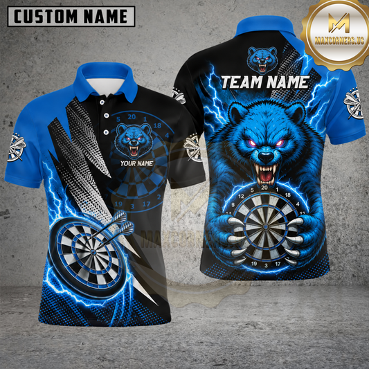 Maxcorners Darts Bear Lightning Multicolor Customized Name, Team Name 3D Shirts