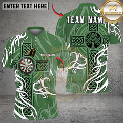 Maxcorners Darts Irish Cross St Patrick Day Personalized Name Shirt