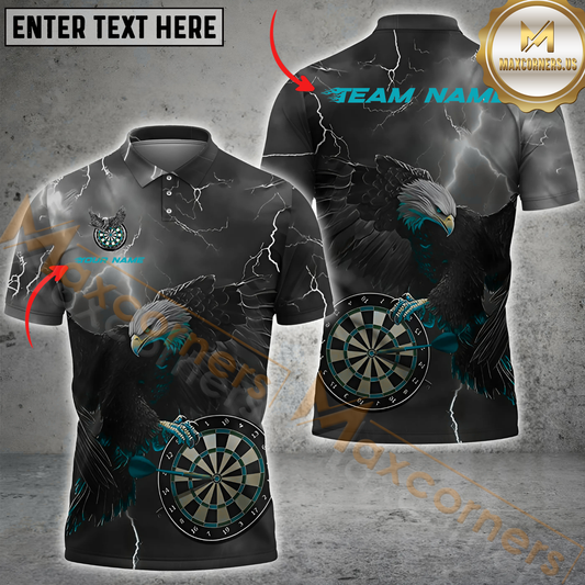 Maxcorners Eagle Winged Victory Darts Jersey Multicolor Option Customized Name, Team Name 3D Polo Shirt