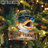 Maxcorners Gone Fishing Fishing Bass Fish Fisherman - Personalized Acrylic Ornament