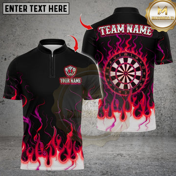 Maxcorners Darts Flaming Dartboard Mystical Multicolor Customized Name, Team Name 3D Shirts