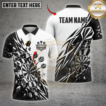 Maxcorners Darts & Ornate Feather Bullseye Graphic Customized Name, Team Name 3D Shirts