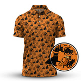 Maxcorners Funny Pattern Golf Shirt, Cat Golf Shirt For Golfer, Halloween Golf Shirt