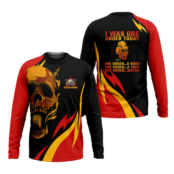 Maxcorners Custom Fire Skull Men's Golf Polo Shirt, Mens Golf Gift, Funny Golf Shirt
