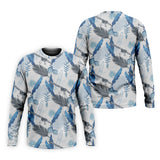 Maxcorners Blue Feather Golf Polo Shirt, Mens Golf Gift, Mens Tropical Shirts