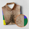 Maxcorners Funny Hairy Chest Rainbow Suspenders Golf Polo, Golf Shirts For Women, Women's Golf Apparel LM1507