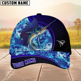 Maxcorners Marlin Fishing Blue Water Customized Name Classic 3D Cap