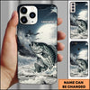 Maxcorners Crappie Fishing Moon Ocean Splash Personalized Name Phone Case