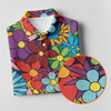 Maxcorners Retro Rainbow Floral Hippie Hawaiian Golf Shirt, Golf Shirts For Women, Women’s Golf Apparel LM1507