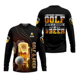 Maxcorners Weekend Forecast Golf With A Change Of Beer Custom Golf Polo Shirt, Mens Golf Gift, Golf Lover Gift