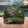 Maxcorners Fishing Green Scale Lightning Pattern Personalized 3D Cap (12 Fish Species)
