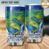 Maxcorners Fishing Tumbler Black Olive Tactical Splash Design Personalized Name Tumbler (13 Species)