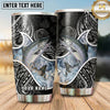 Maxcorners Fishing Tumbler Black White Paisley Bandana Design Personalized Name Tumbler (13 Species)