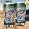 Maxcorners Fishing Tumbler Olive Stone Watercolor Design Personalized Name Tumbler (13 Species)