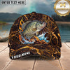 Maxcorners Fishing Lava Fire Rock Water Splash Personalized Name 3D Cap (12 Fish Species)