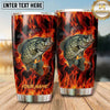 Maxcorners Fishing Tumbler Red Orange Inferno Flame Design Personalized Name Tumbler (13 Species)