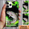 Maxcorners Fishing Neon Green Splash Personalized Name 3D Phone Case  (13 Fish Species)