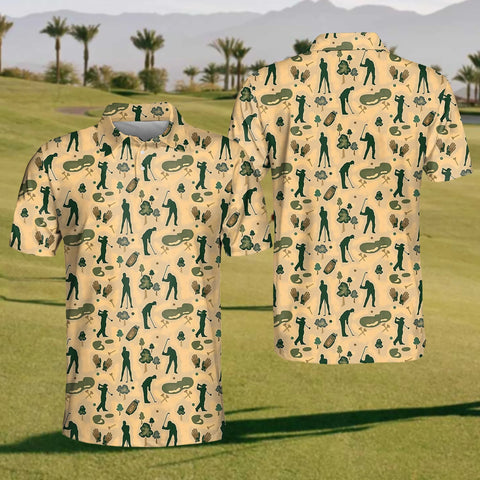 Maxcorners Mini Golfer Mens Golf Polo Shirt, Mens Golf Gift, Mens Golf Shirt