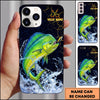 Maxcorners Black Gold Crack Texture Personalized Name Phone Case (13 Fish Species)