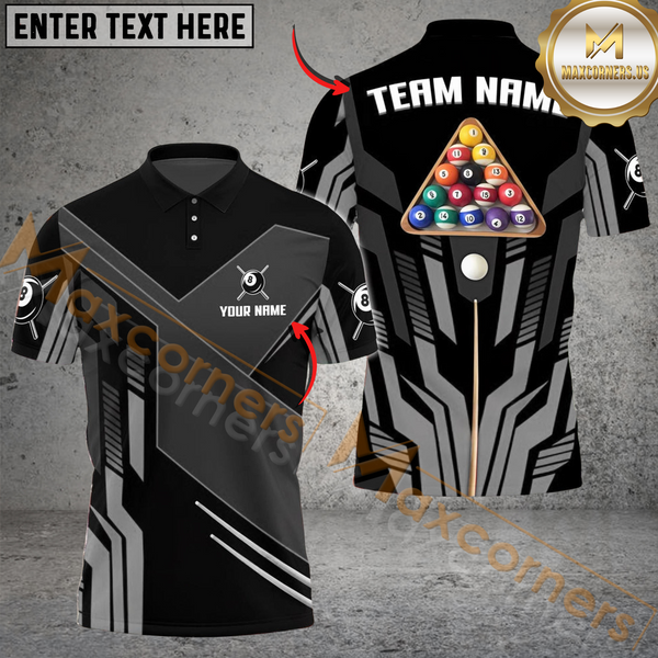 Maxcorners Billiards Ball 8 Rack Pool Multicolor Customized Name, Team Name 3D Shirt