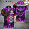 Maxcorners Darts Eagle Fire Flame Mutilcolor Options Personalized Name, Team Name 3D Polo Shirt