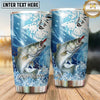 Maxcorners Fishing Tumbler Aqua Doodle Splash Design Personalized Name Tumbler (13 Species)