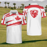 Maxcorners Canadian Flag Mens Golf Polo Shirt, Mens Golf Gift, Mens Golf Shirt
