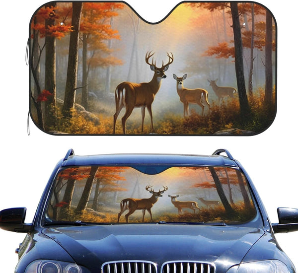 Maxcorners Wildlife Animal Deers Hunting  Car Auto Sun Shade