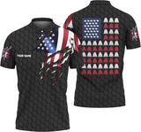 Maxcorners USA Flag Custom Name Flame Cornhole Crack Pattern 3D Shirt For Team