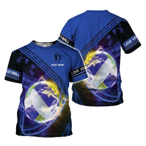 Volleyball lighting thunder Customized Name Unisex Shirt