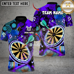 Maxcorners Darts Neon EDM Music Darts Blast Multicolor Customized Name Team Name 3D Shirts
