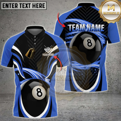 Maxcorners Billiards 8-Ball Flame Flow Multicolor Customized Name, Team Name 3D Shirt